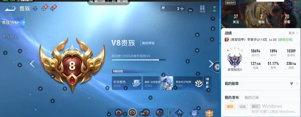 WZQM3370416王者荣耀账号详情图8