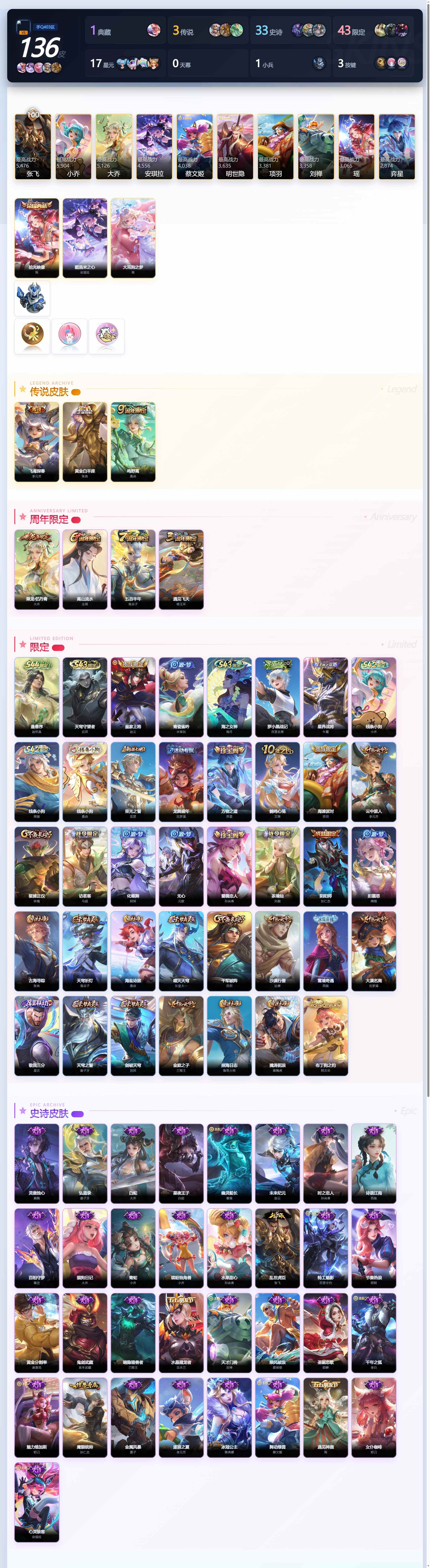 WZQM4454541王者荣耀账号详情图3